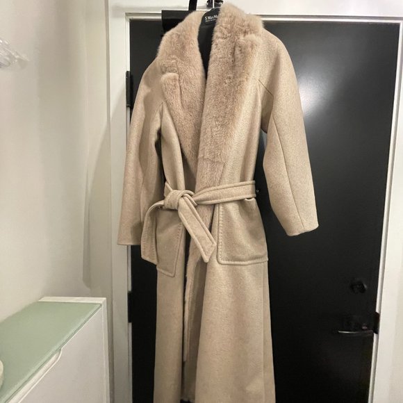 NEW Max Mara Cut the label shop Intrend - 100% Cashmere Mink Collar Coat IT34 - Picture 7 of 13